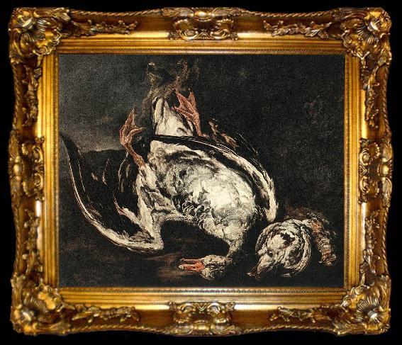 framed  BOEL, Pieter Still-Life with Dead Wild-Duck gfh, ta009-2